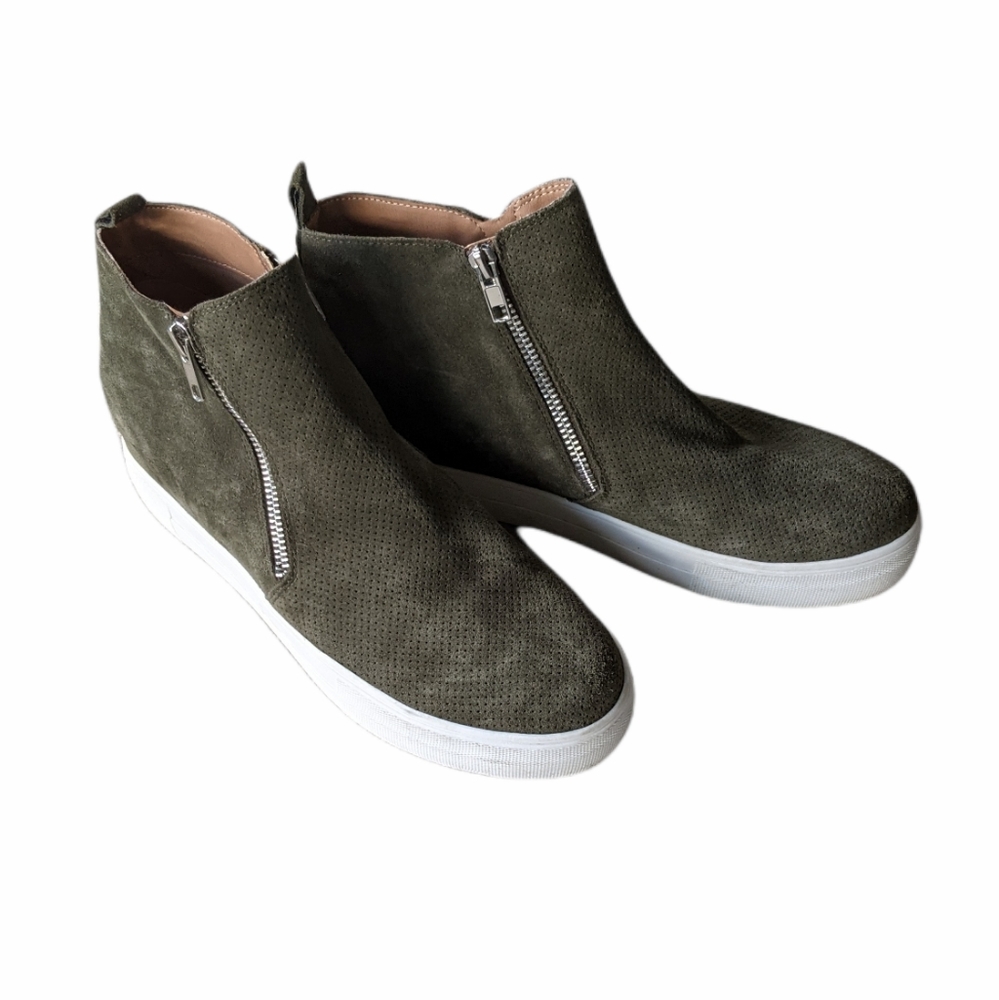 STEVE MADDEN Women's Carlen Suede Platform Sneakers Size 10 Olive
